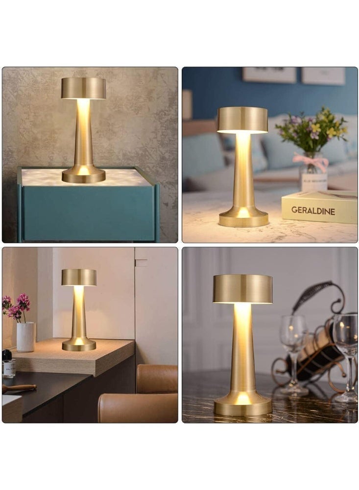 Gold Touch Table Lamp LED Wireless with USB Port – Metal Desk Lamp with 3 Dimming Levels – Ambient Light for Bedroom & Office - Image 3